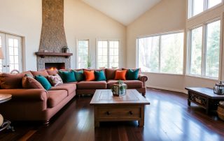 Hardwood floor professionally cleaned in a Gunbarrel home by Precision Carpet Cleaning and Janitorial